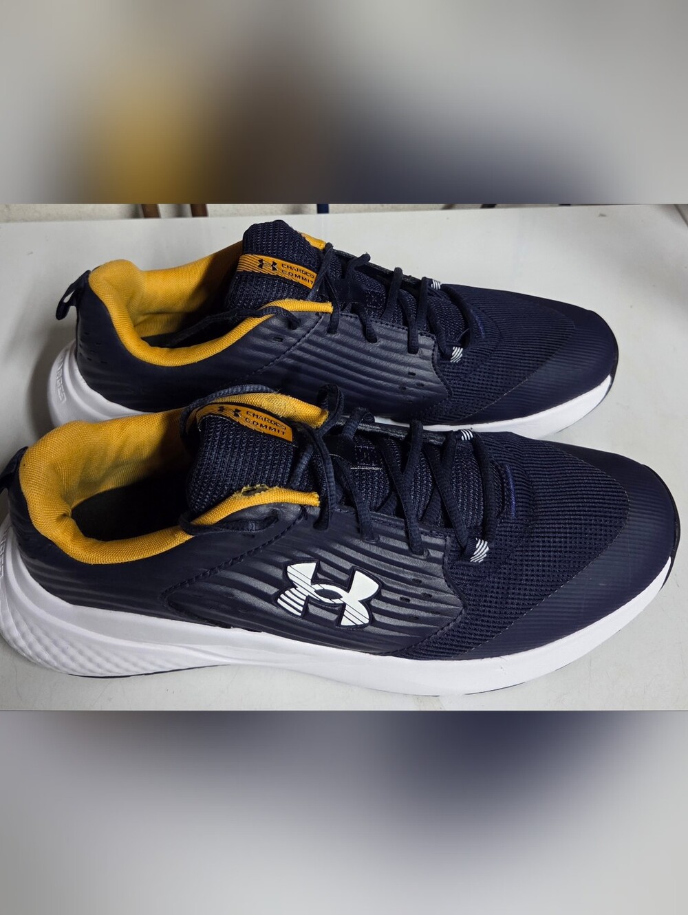 Under Armour Navy and Yellow Men's Training Sneakers